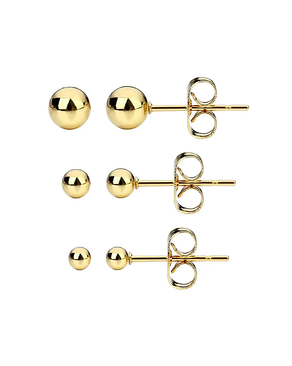 Brinco Trio Bolinha - Banho de Ouro 18k