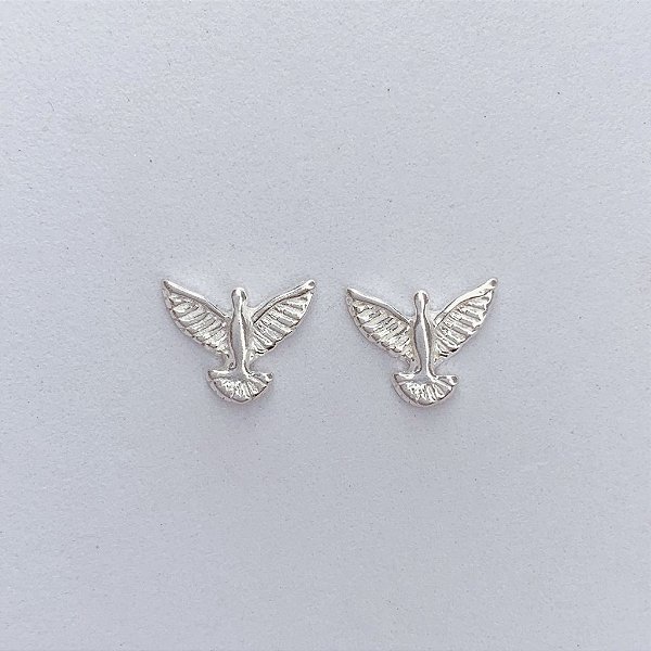 Brinco Espirito Santo Simples 1cm x 0,9cm - Prata 925