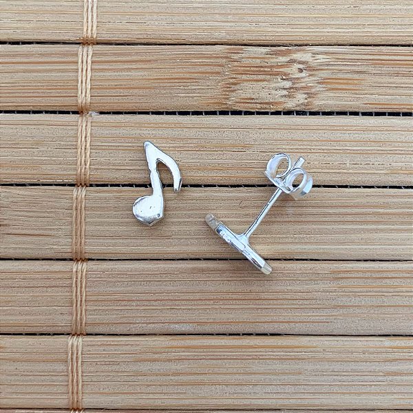 Brinco Nota Musical 0,9cm - Prata 925