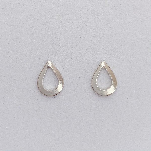 Brinco Gota Vazado 0,8cm - Prata 925
