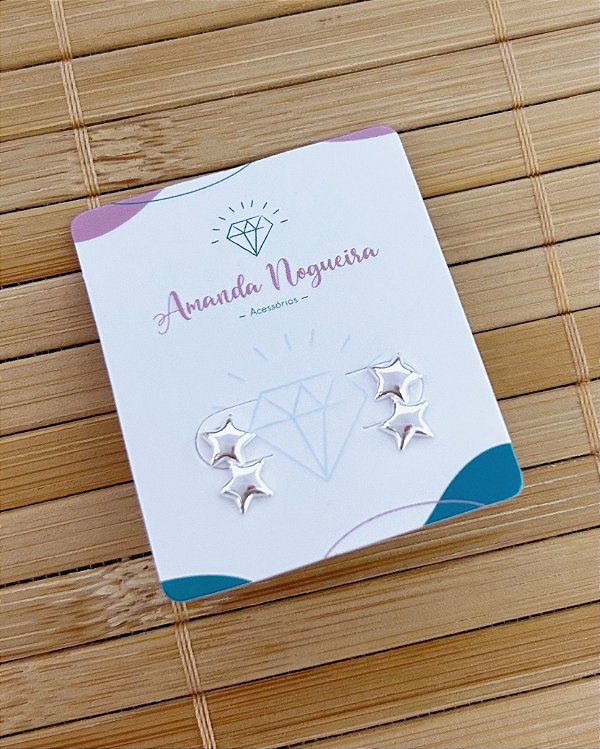 Brinco Estrela Dupla - Prata 925