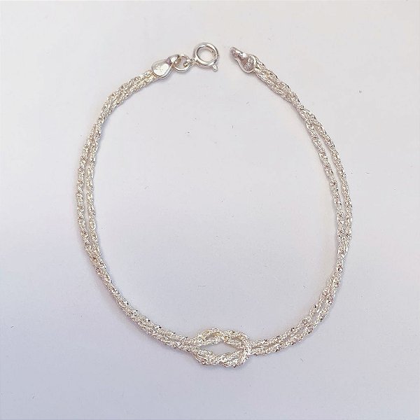 Pulseira Nó Rabo de Rato 18cm - Prata 925