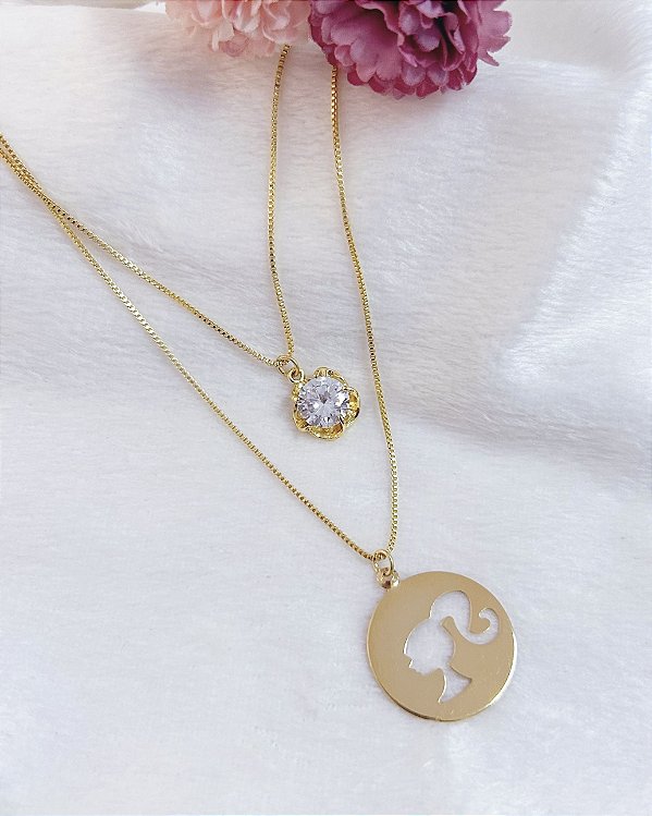 Colar Barbie 2,1cm 45cm - Banho de Ouro 18k