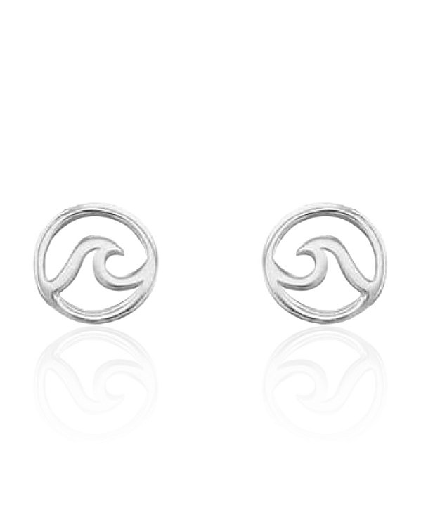 Brinco Onda do mar Circulo Vazada 1,1cm - Prata 925