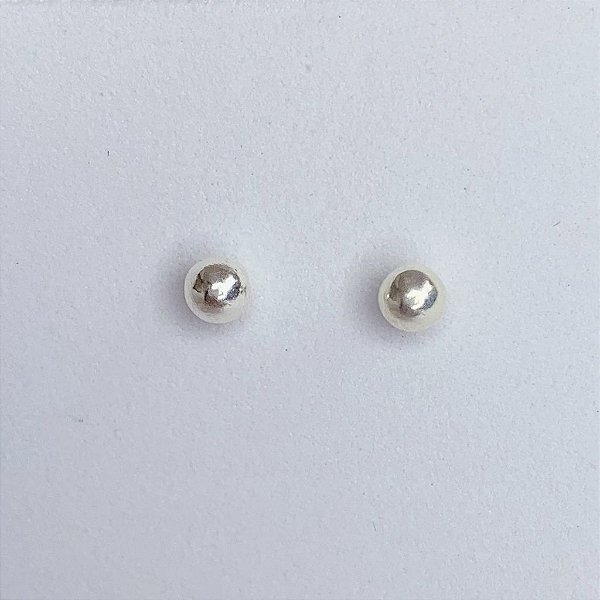 Brinco Bolinha Grande 0,5cm - Prata 925