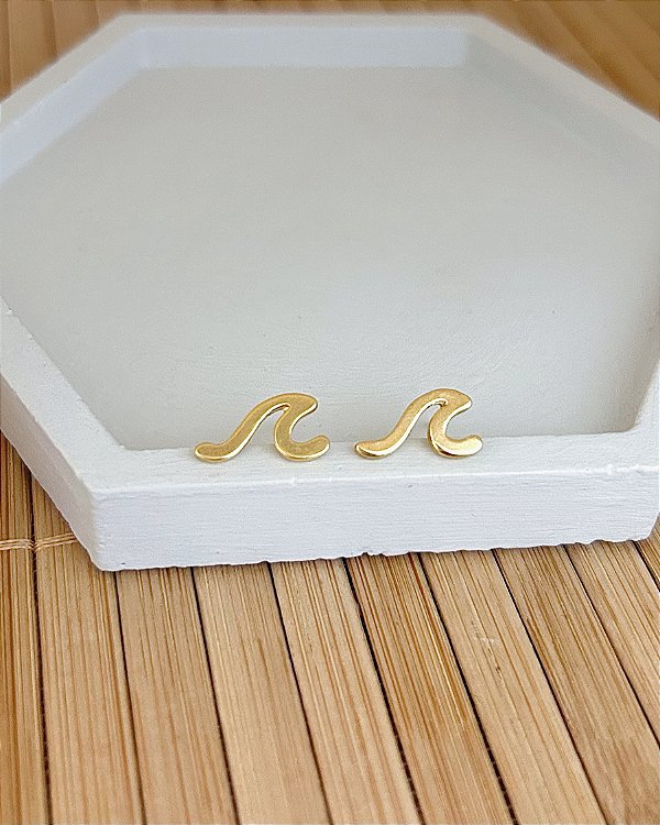 Brinco Banhado a Ouro Onda Pequeno