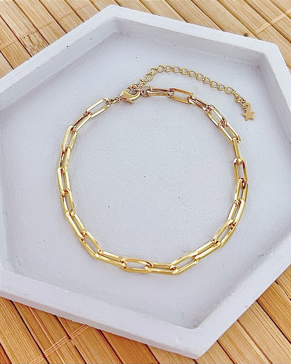 Pulseira Elo Cartier Longo 18cm + 5cm extensor - Banho de Ouro 18k