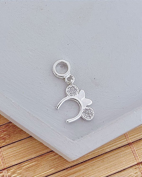 Berloque Tiara Minnie Cravejada - Prata 925