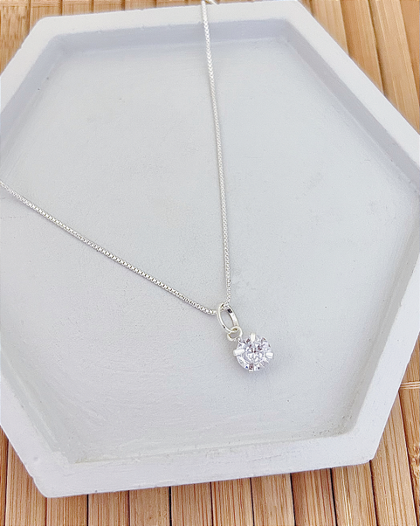 Colar de Prata Ponto de Luz 8mm Veneziana 45cm - Prata 925