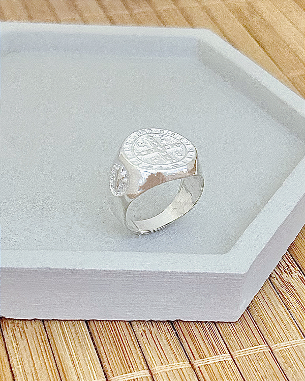 Anel São Bento - Prata 925