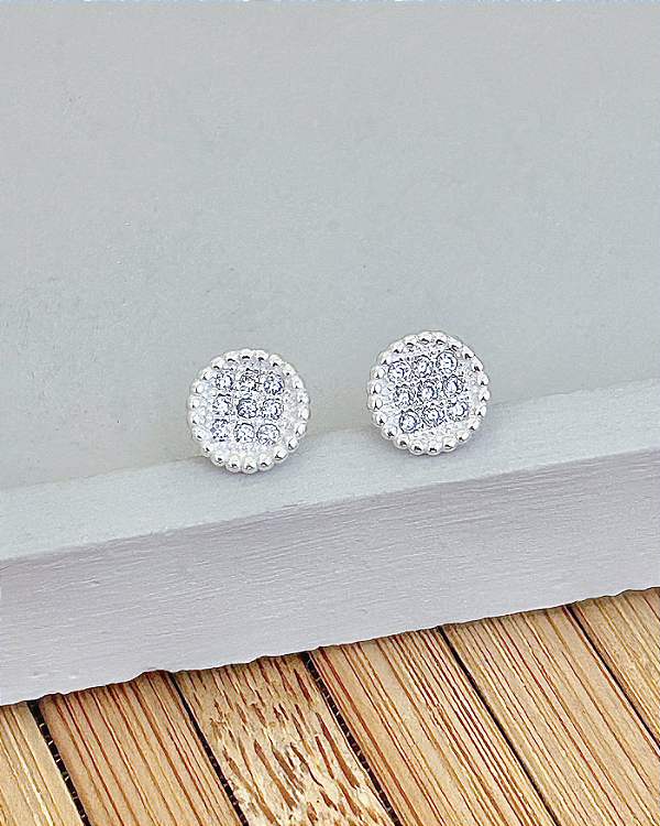 Brinco Circulo Cravejado 0,7cm - Prata 925