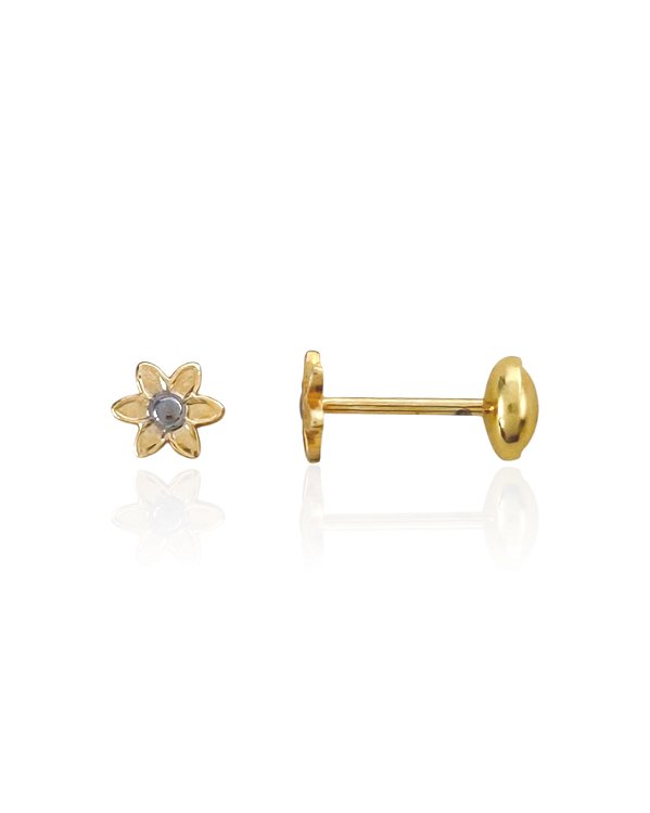 Brinco Infantil Margarida - Banho de Ouro 18k