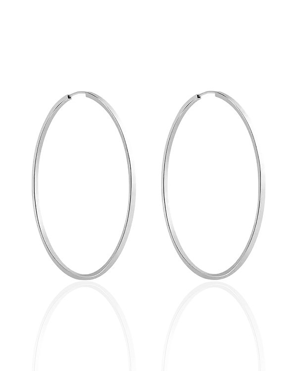 Brinco Argola Fio Quadrado Encaixe 7,2cm - Prata 925