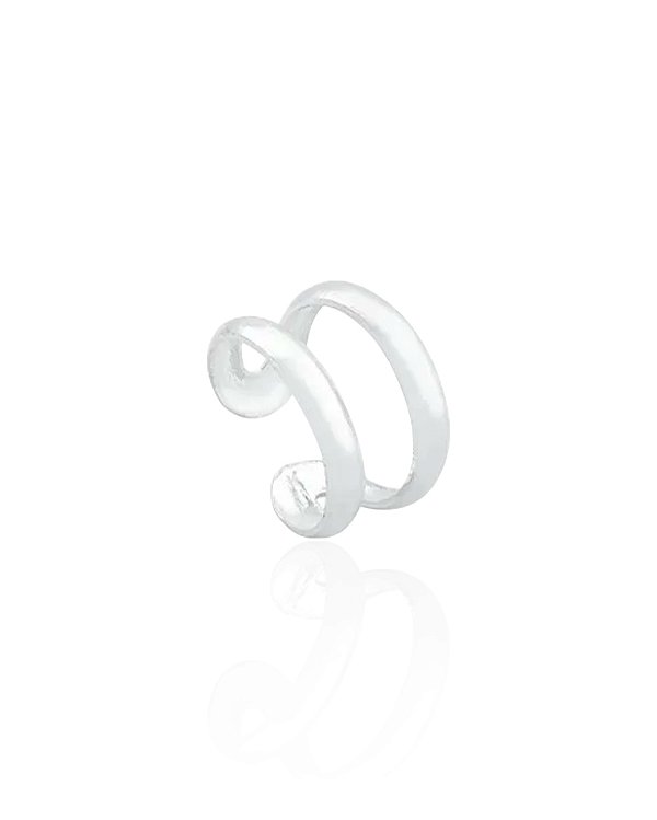 Piercing Fake Liso 2 Linhas 8mm - Prata 925