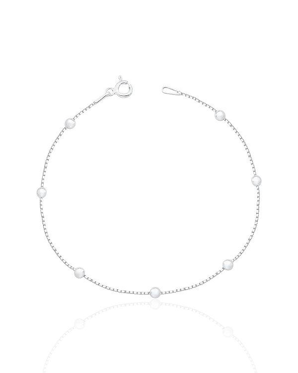 Pulseira Veneziana com Bolinhas - Prata 925