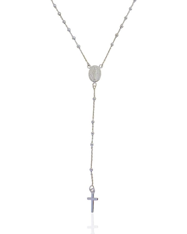 Colar Terço Veneziana 45cm - Prata 925