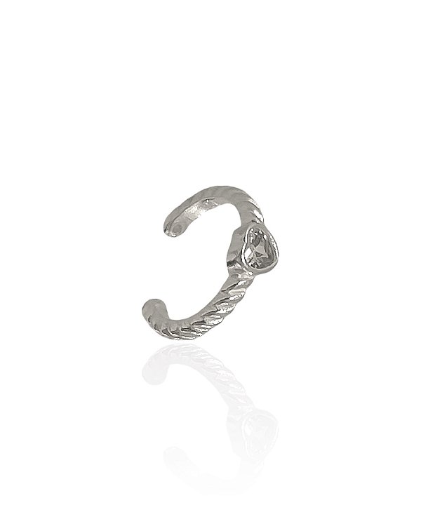 Piercing Fake Torcido com Coração de Zircônia 1,2cm - Prata 925