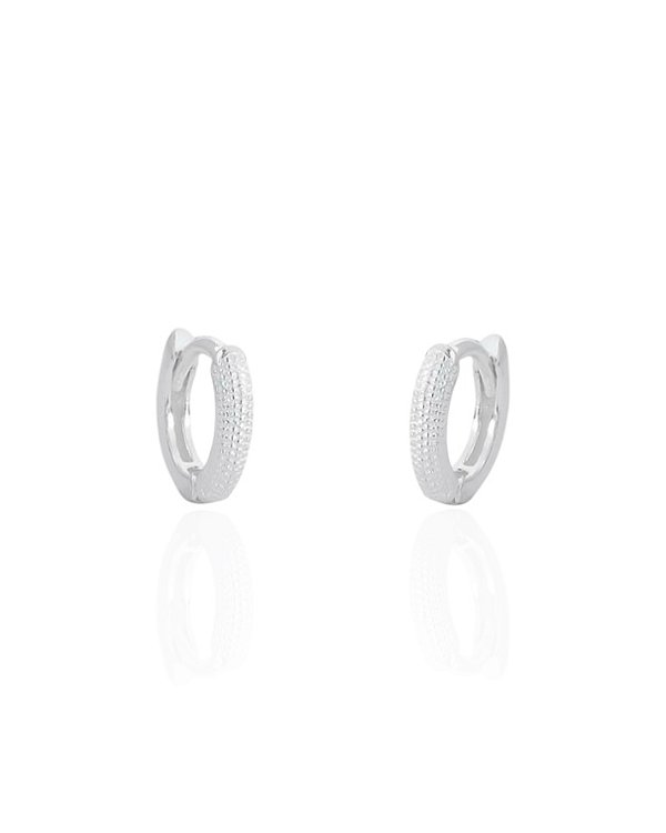 Brinco Argolinha Click c/ Detalhe 1cm - Prata 925