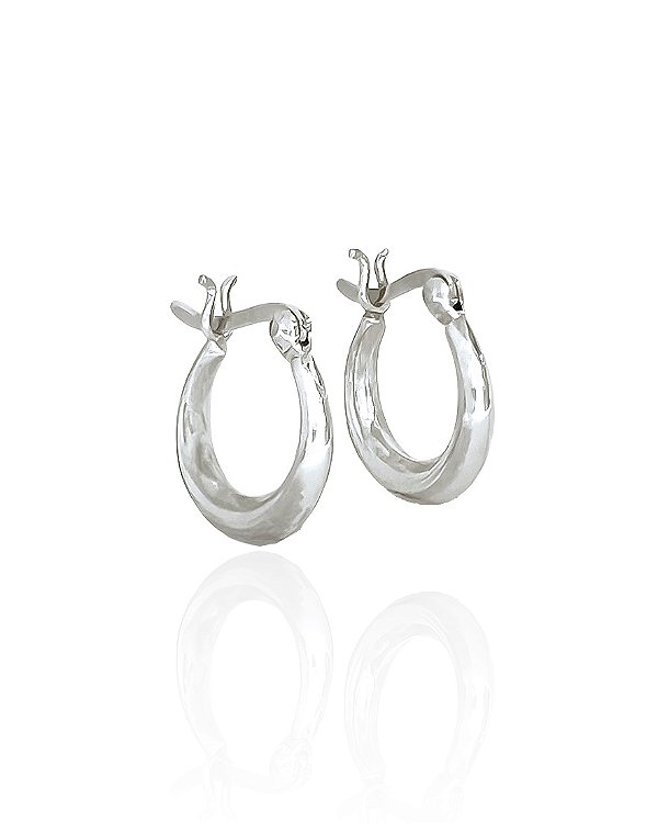 Brinco Argola Lisa Fecho Italiano 1,4cm - Prata 925