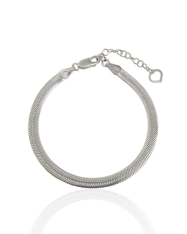 Pulseira Laminada Lacraia 5mm - Prata 925