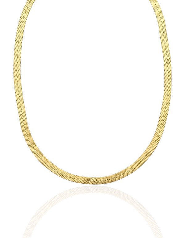 Colar Choker Fita 40cm - Banho de Ouro 18k