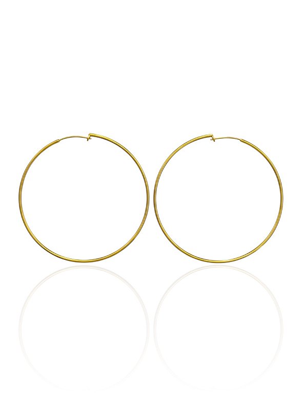 Brinco Argola Fina 6cm - Banho de Ouro 18k