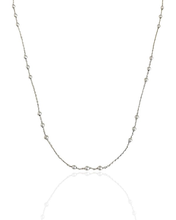 Colar Bolinhas 3x3 45cm - Prata 925