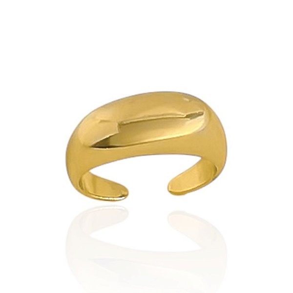 Anel Regulável Dedinho Puffer Liso - Banho de Ouro 18k
