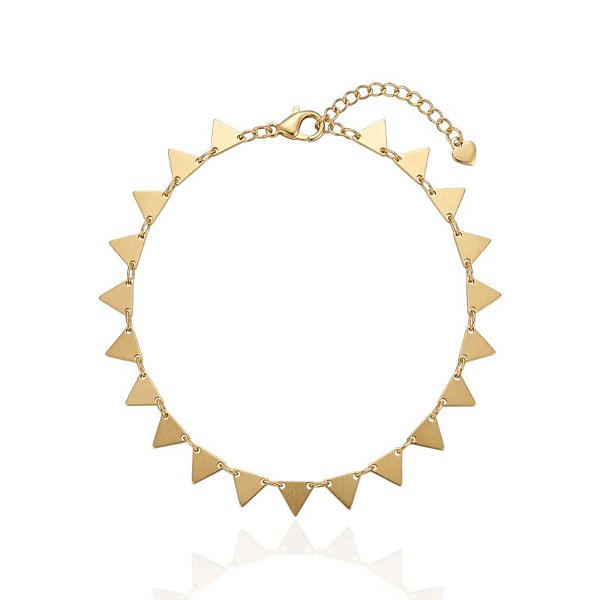 Pulseira Triângulos Lisos - Banho Ouro 18k