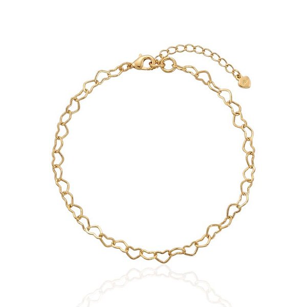Pulseira Elo Coração - Banho Ouro 18k