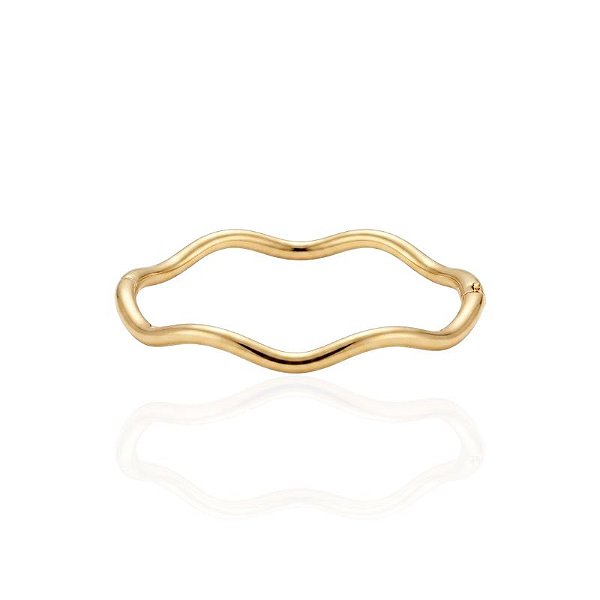 Bracelete Ondulado Liso Click - Banho Ouro 18k