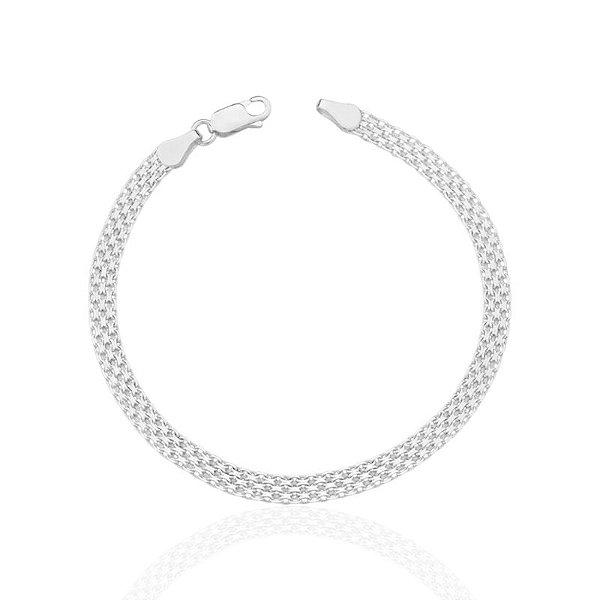 Pulseira Esteira 4mm 18cm - Prata 925
