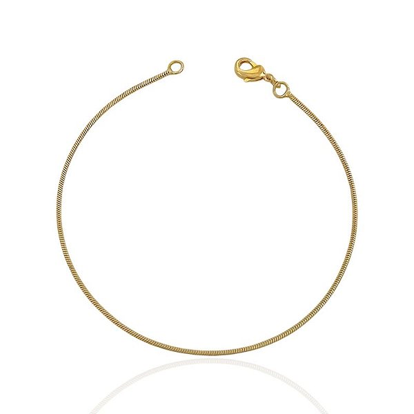 Pulseira Rabo de Rato 19cm - Banho de Ouro 18k