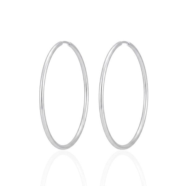 Brinco Argola Fio Redondo Encaixe 3,7cm - Prata 925