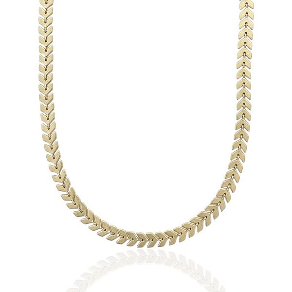 Colar Choker Escamas Lisas 40cm - Banho de Ouro 18k