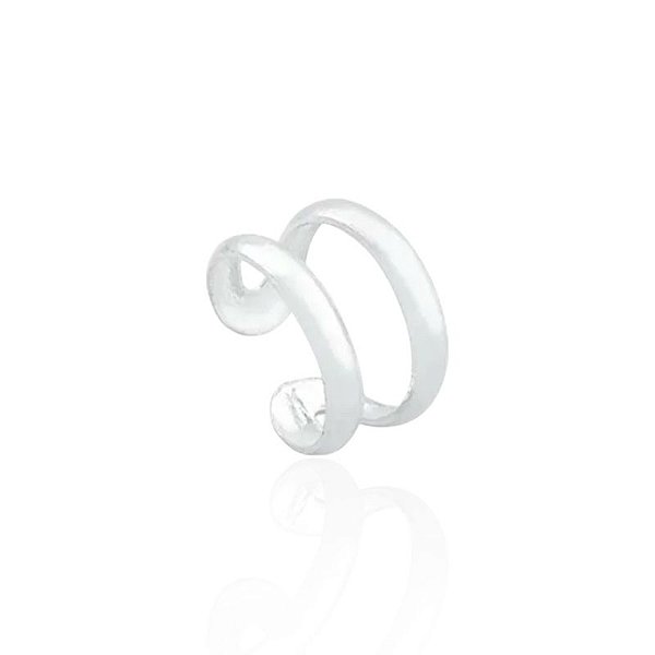 Piercing Fake Liso 2 Linhas 8mm - Prata 925