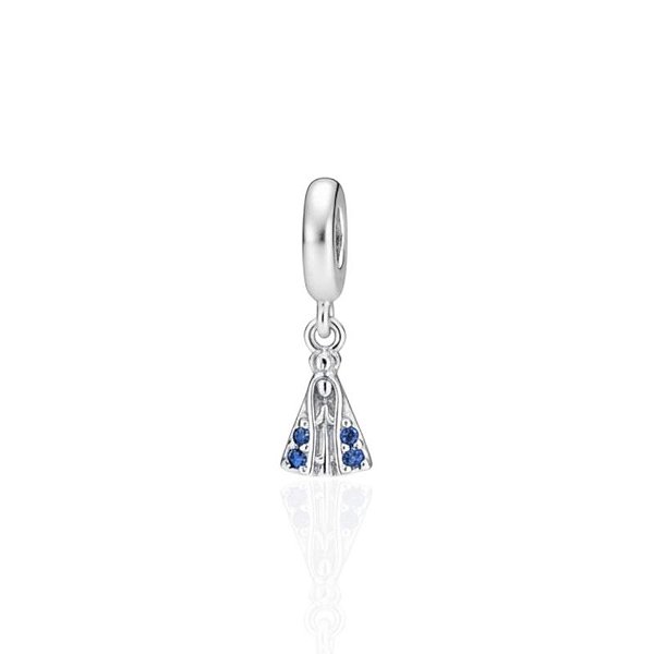 Berloque Nossa Senhora c/ Zircônia Azul - Prata 925