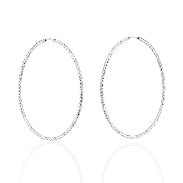 Brinco Argola Fio Torcido Encaixe 6,5cm - Prata 925
