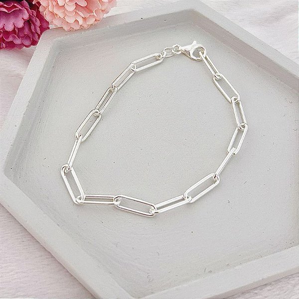 Pulseira Elo Cartier Longo 18cm - Prata 925