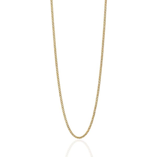Colar Grumet 2mm 45cm - Banho de Ouro 18k