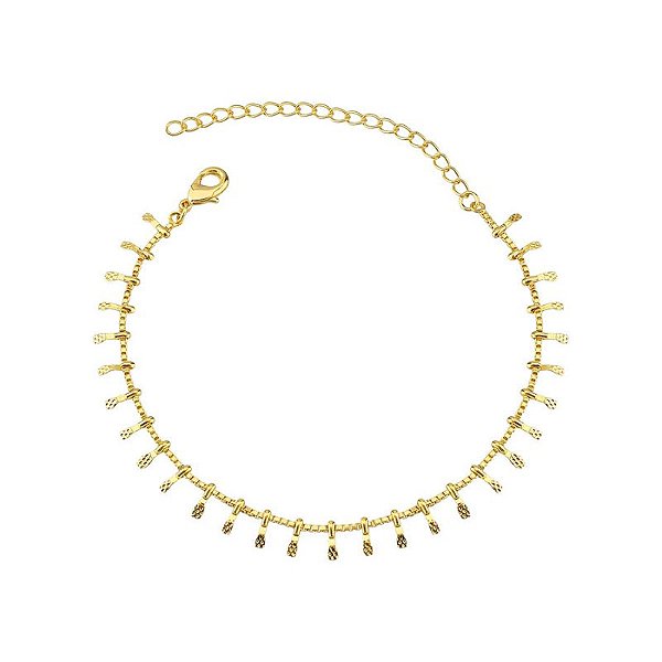 Pulseira Detalhes 19cm + 6cm extensor - Banho de Ouro 18k