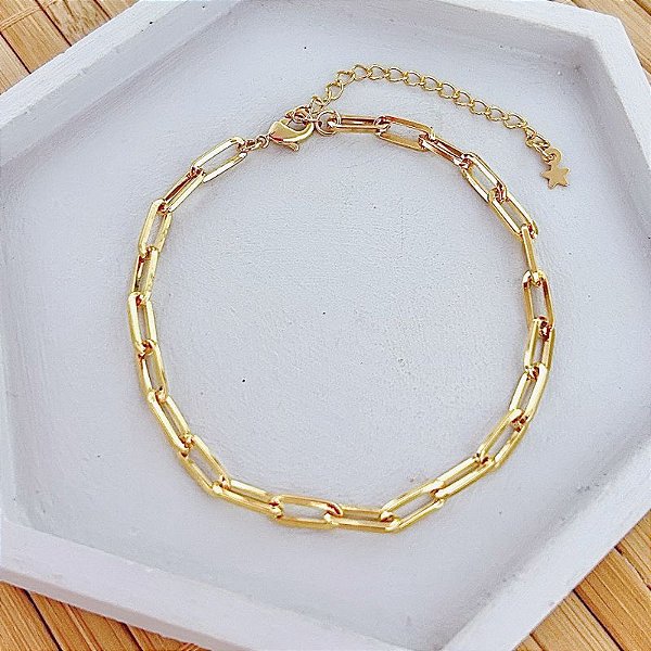 Pulseira Elo Cartier Longo 18cm + 5cm extensor - Banho de Ouro 18k