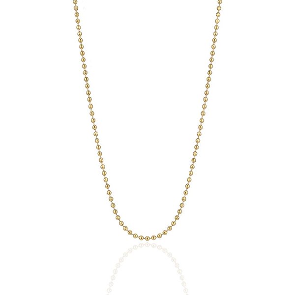 Colar Elo Bolinha 31cm - Banho de Ouro 18k