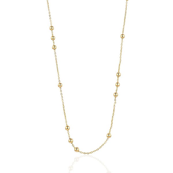 Colar Bolinha 3x1 40cm - Banho de Ouro 18k