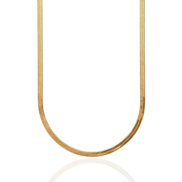 Colar Fita 2mm 32cm - Banho de Ouro 18k