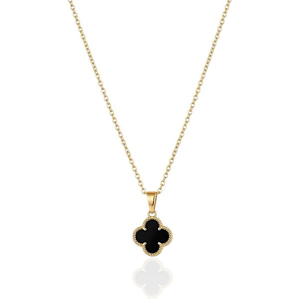 Colar Trevo Elo Português 40cm - Banho de Ouro 18k