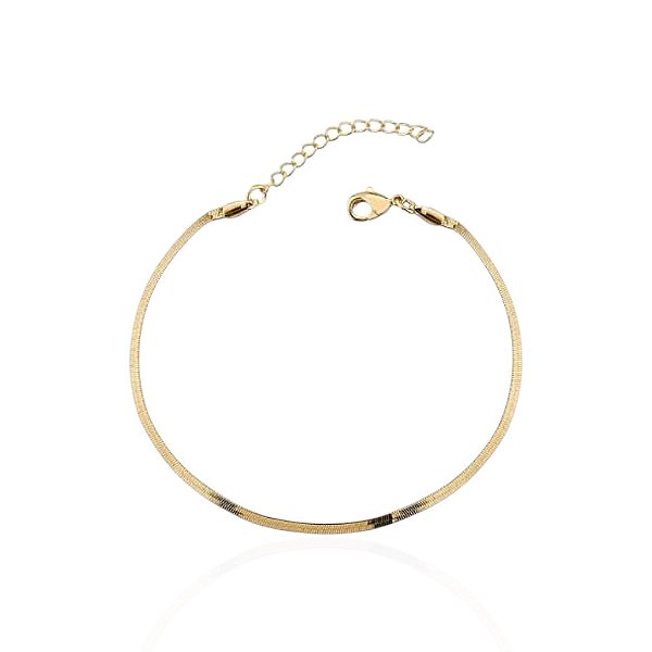 Pulseira Fita 2mm 18cm - Banho Ouro 18k