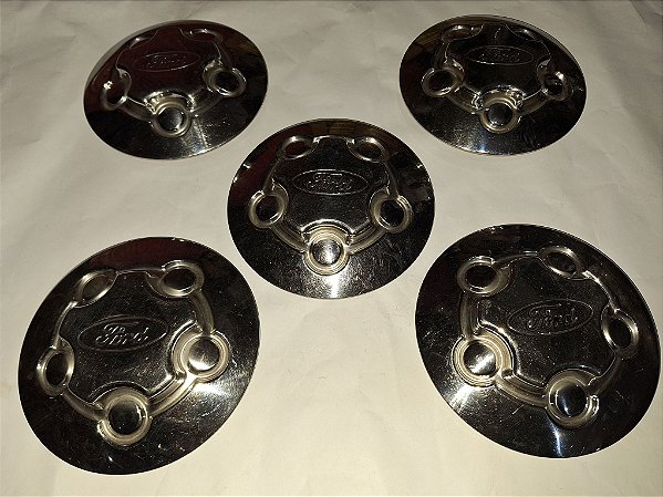 Ford Ranger - Jogo com 5 Calotas Centrais originais aço inox
