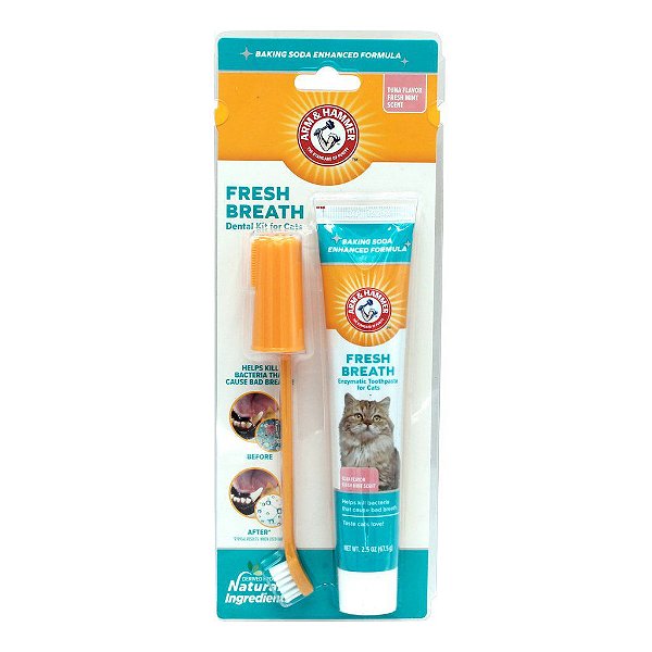 Fresh Breath - Kit Dental Hálito Fresco Para Gatos - Sabor Atum - Arm & Hammer