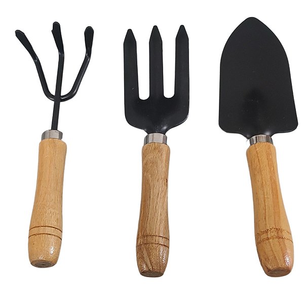Conjunto com 3 Ferramentas De Mão Para Jardinagem Jardim